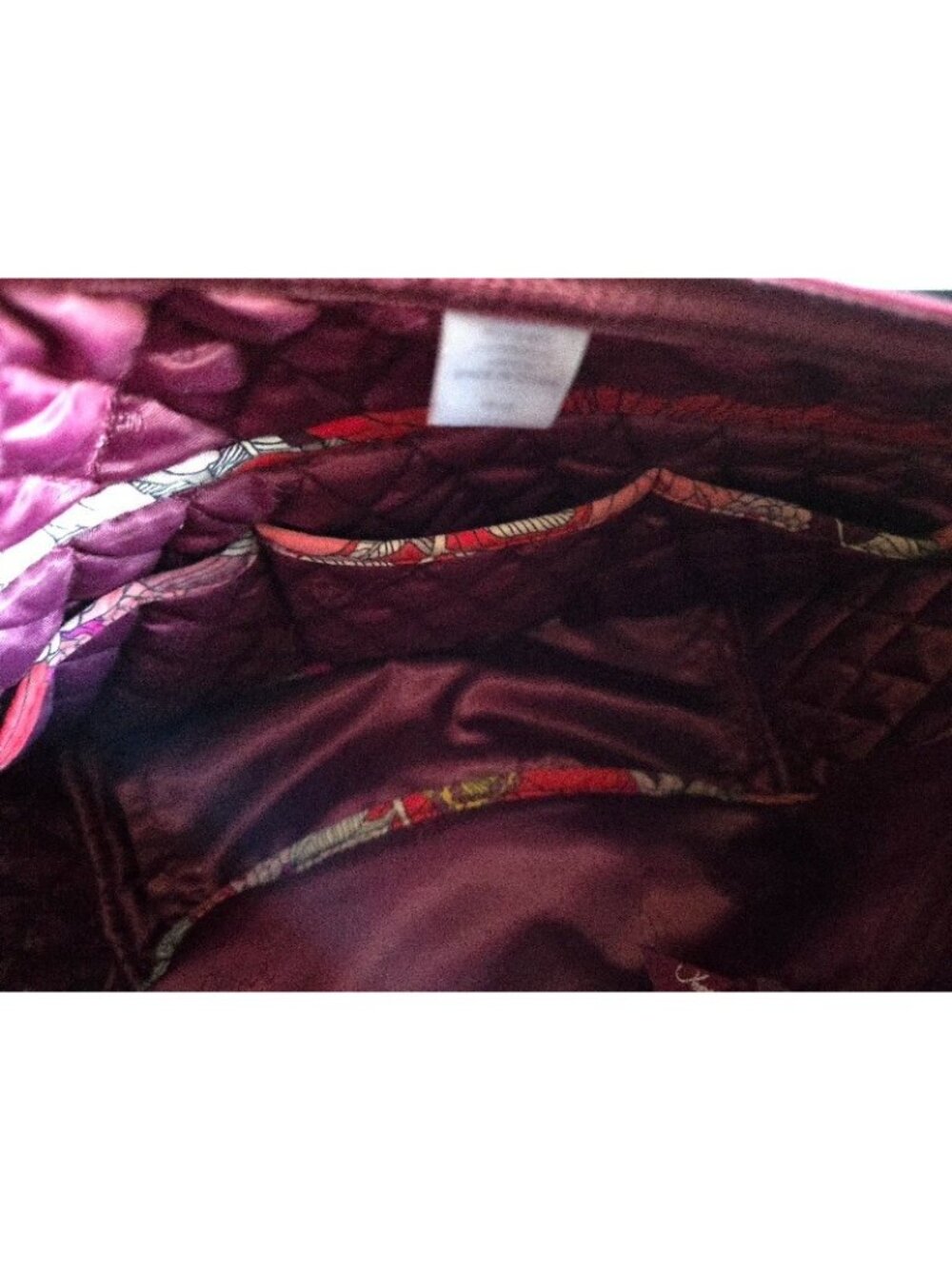 Vera Bradley Floral Cross Body Purse Zippered Pocket on Outside and Inside - Picture 6 of 7